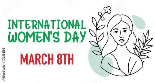 International women's day, happy women's day, mother's day, girls and mom national day for all women's. flyer and poster, wall art, pub, icon and logo graphic text with typography