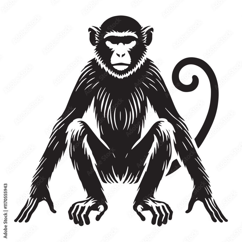custom made wallpaper toronto digitalCreative monkey silhouette for modern artistic uses - Monkey illustration - minimallest monkey vector
