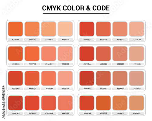 Orange Color Guide Palette with color Names. Color Palette, Fashion Trend Pantone Color Palette