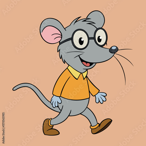 a rat funny cartoon design new style