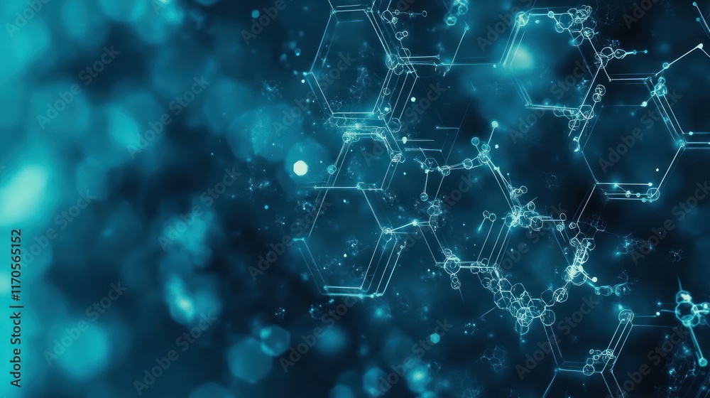 Abstract teal network data; glowing bokeh background; technology concept Abstract teal network data; glowing bokeh background; technology concept