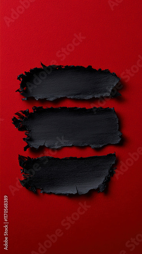 Black Chalk Background Featuring Torn Black Paper With Black Friday Text on a Vibrant Red Surface for Promotional Purposes