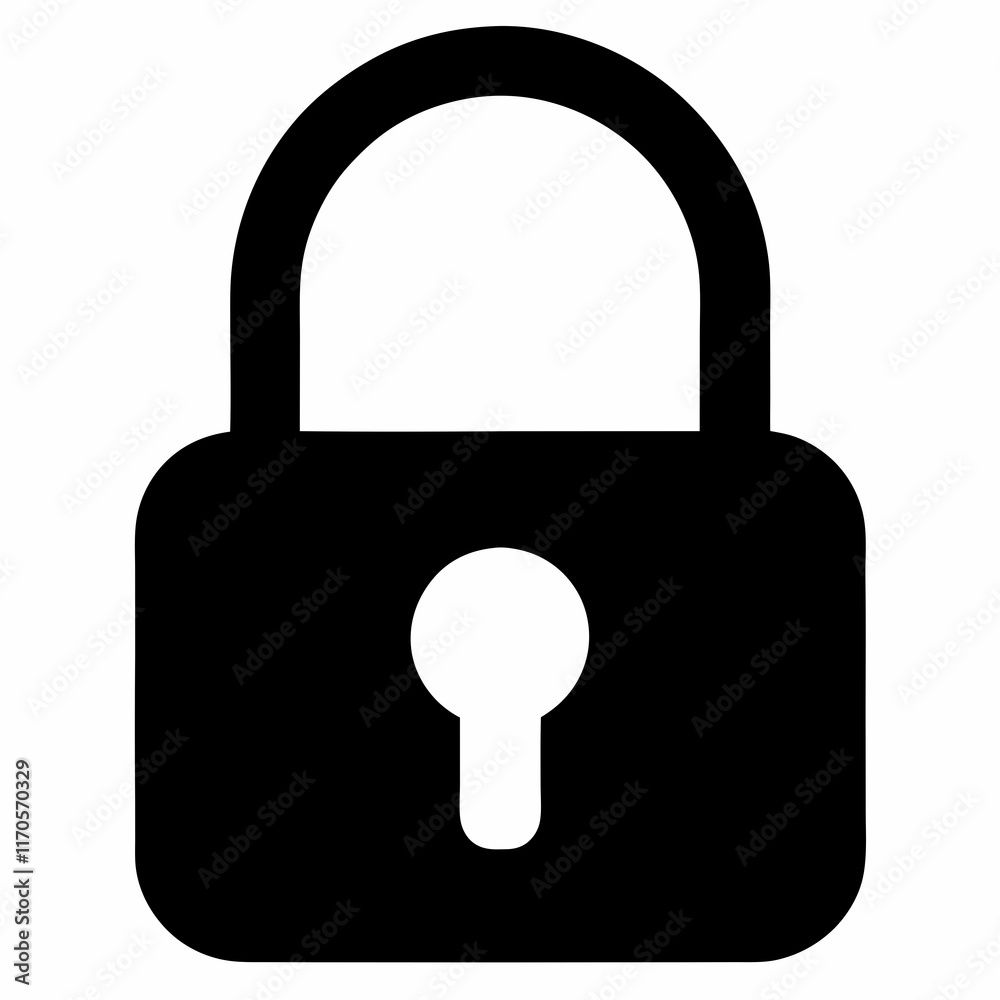 Black Padlock Silhouette Vector Illustration Black Padlock Silhouette Vector Illustration