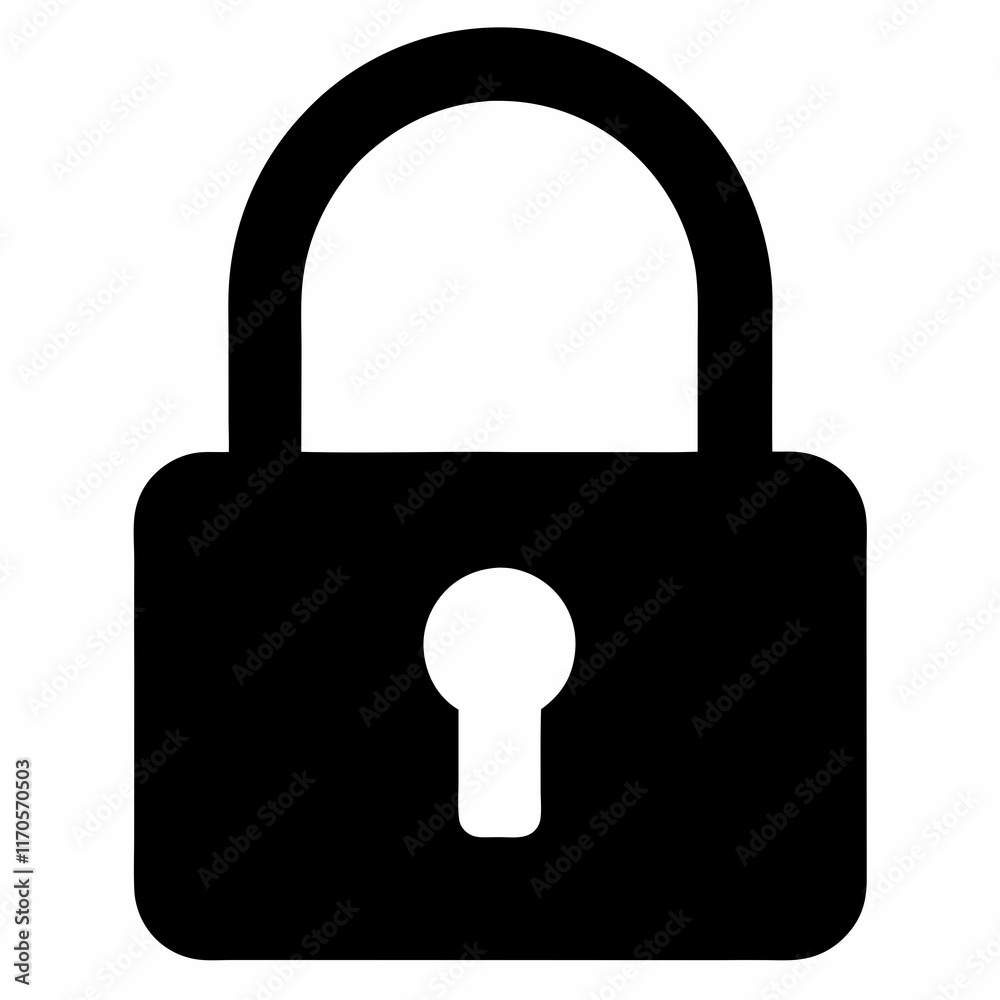 Black Padlock Silhouette Vector Illustration Black Padlock Silhouette Vector Illustration