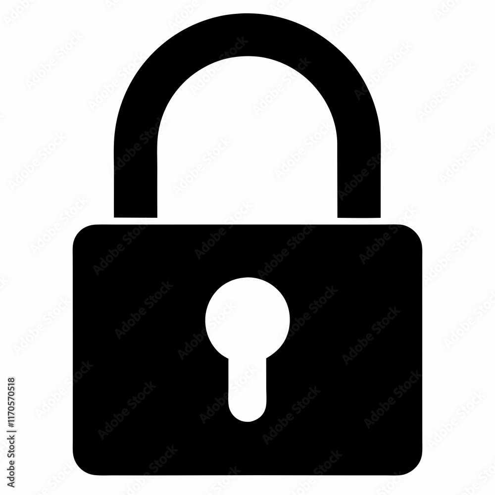 Black Padlock Silhouette Vector Illustration Black Padlock Silhouette Vector Illustration