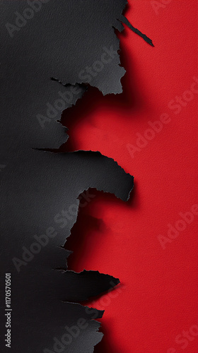 Black Friday Torn Paper Design With Bold Text Highlighting Shopping Deals and Discounts for the Holiday Season