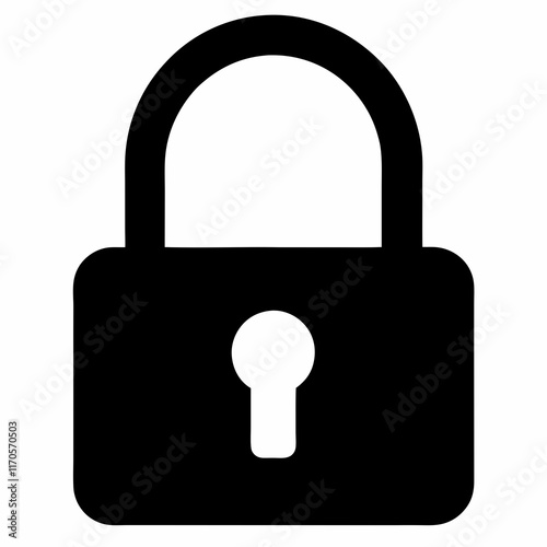 Black Padlock Silhouette Vector Illustration