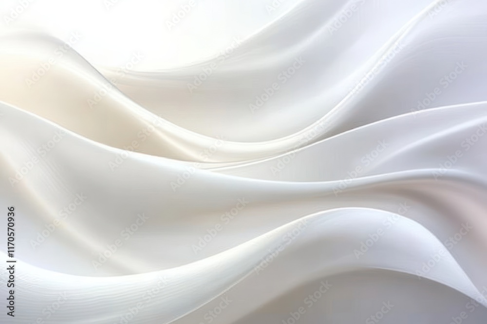 Obraz premium Elegant Smooth White Silk Drape Background with Curves and Gradients