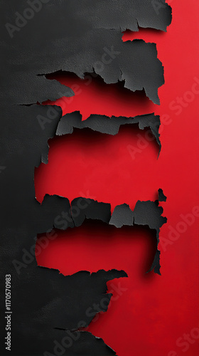 Black Friday Sale Announcement With Torn Black Paper Revealing Vibrant Red Background