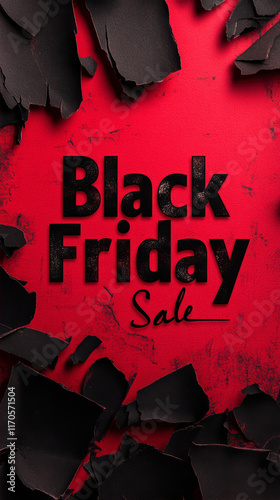 Prominent Black Torn Paper Design Featuring Bold Text Announcing the Black Friday Sale Event for Shoppers Seeking Great Discounts