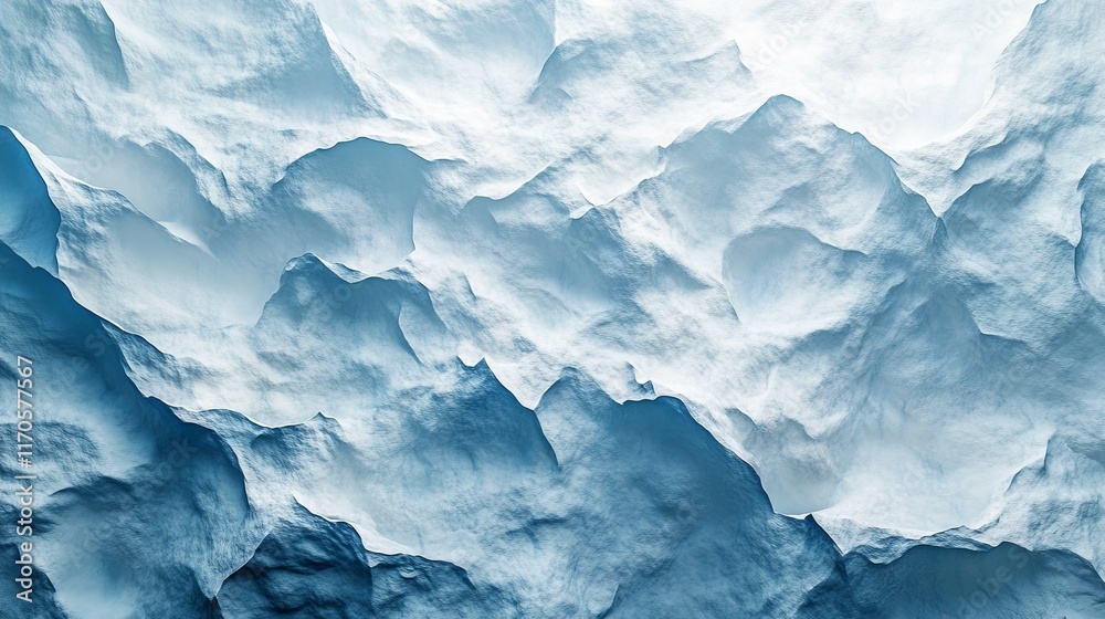 Obraz premium White Glacier Wall with cold blue lighting, showcasing intricate ice textures, soft natural light highlighting the frozen beauty, perfect for winter or nature-themed designs.