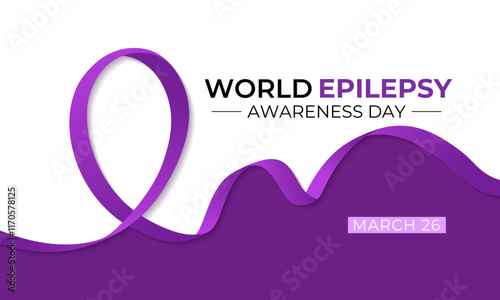 Epilepsy awareness is celebrated on multiple days and events. Purple Day commemorates epilepsy awareness and is celebrated annually on March 26. Vector illustration of background.