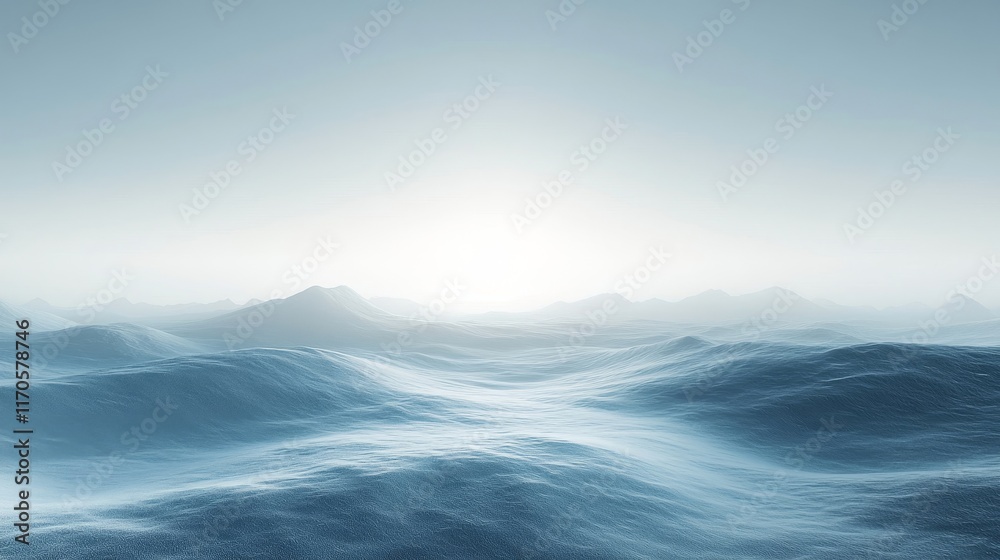 White Horizon Digital Background with Smooth Flow, Generative AI White Horizon Digital Background with Smooth Flow, Generative AI