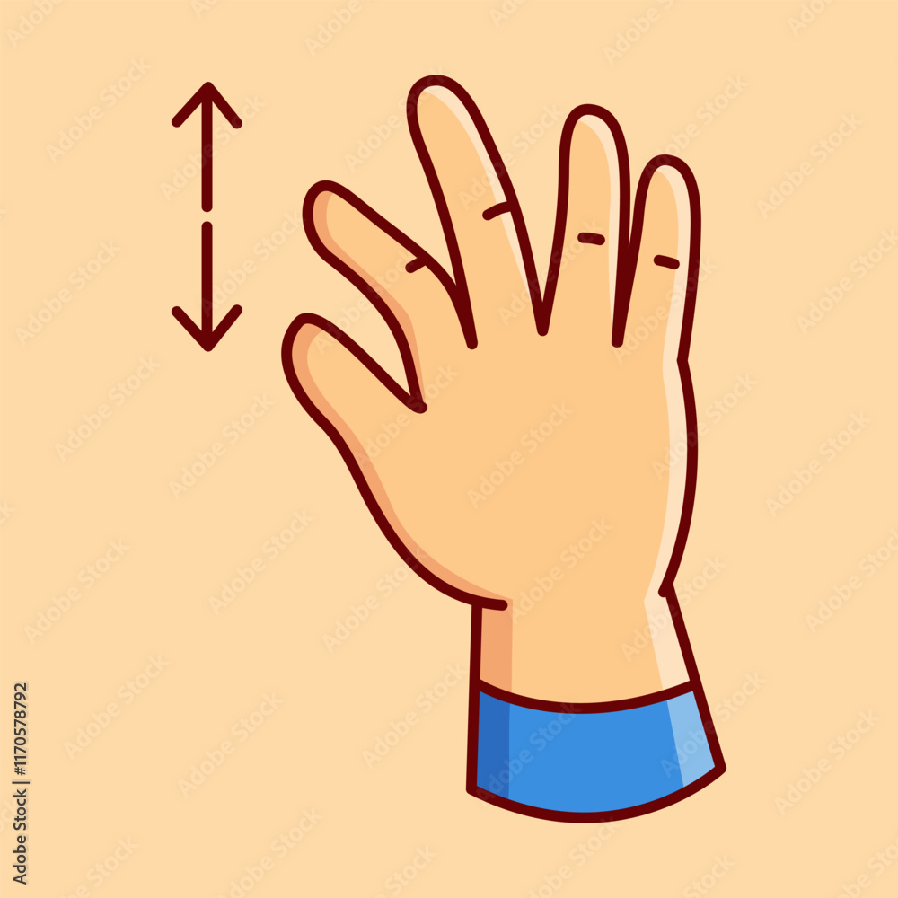 Fototapeta premium Zoom Out Hand Gesture Vector Illustration Icon. Flat Cartoon Style
