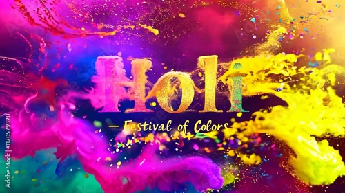 Vivid Festival of Colors Holi Celebration with Colorful Smoke
