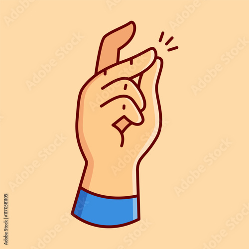 Snap Hand Gesture Vector Illustration Icon. Flat Cartoon Style