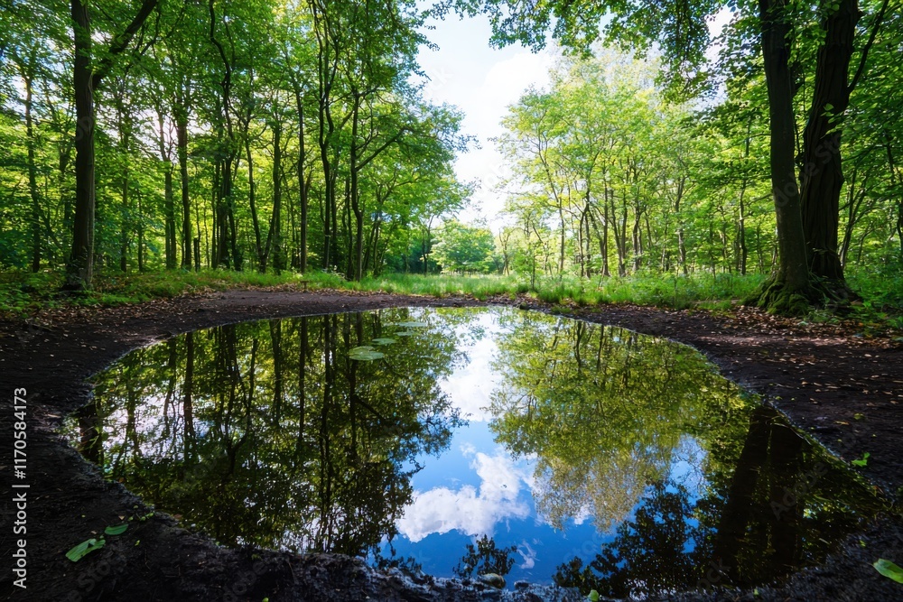 Nature meditation experience nature reserve scenic reflection tranquil environment ground level view conservation awareness