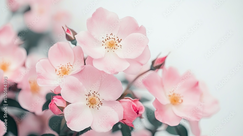 Pink roses blossom close-up, soft background, floral spring wallpaper. Pink roses blossom close-up, soft background, floral spring wallpaper.