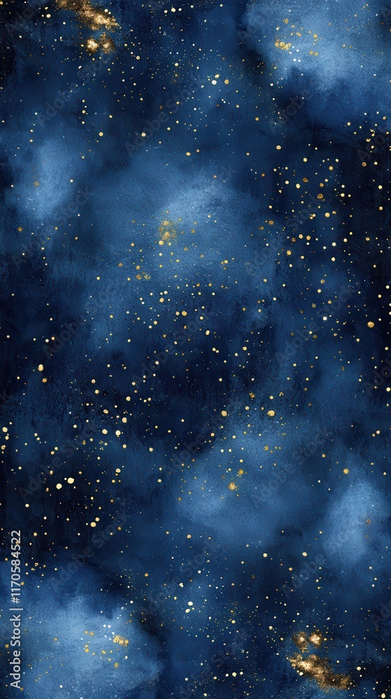 Obraz premium Deep indigo night sky with sparkling stars blending smoothly into midnight hues