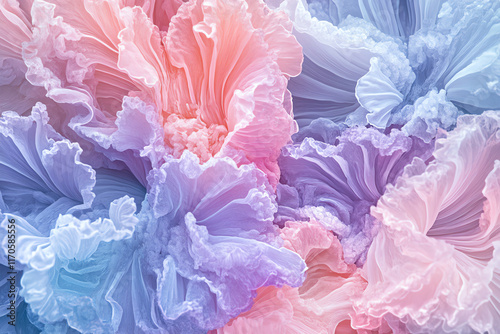 Vibrant abstract pastel fabric texture with soft, flowing patterns.