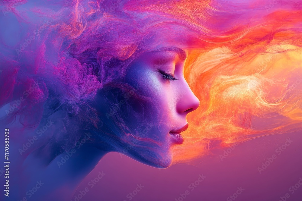 Beauty and Creativity Concept Design with Abstract Flow, Generative AI Beauty and Creativity Concept Design with Abstract Flow, Generative AI