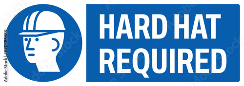 ISO mandatory safety signs uppercase text_hard hat required_landscape size 1/2 a4,a3,a2,a1	 
