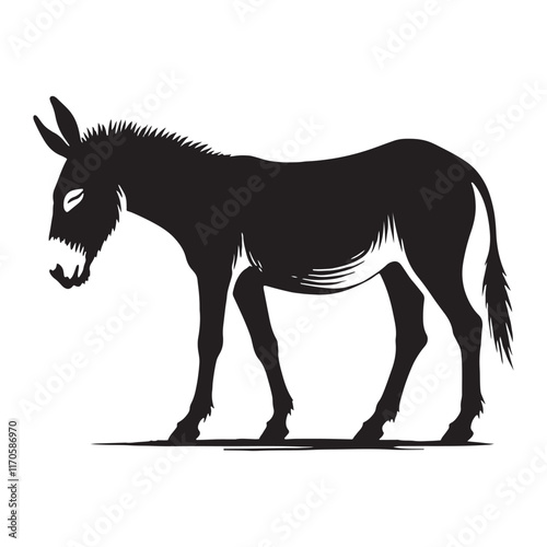Stylish mule silhouette for versatile artistic designs - Mule illustration - minimallest mule vector

