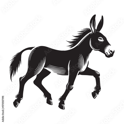 Simplified mule silhouette for versatile creative designs - Mule illustration - minimallest mule vector
