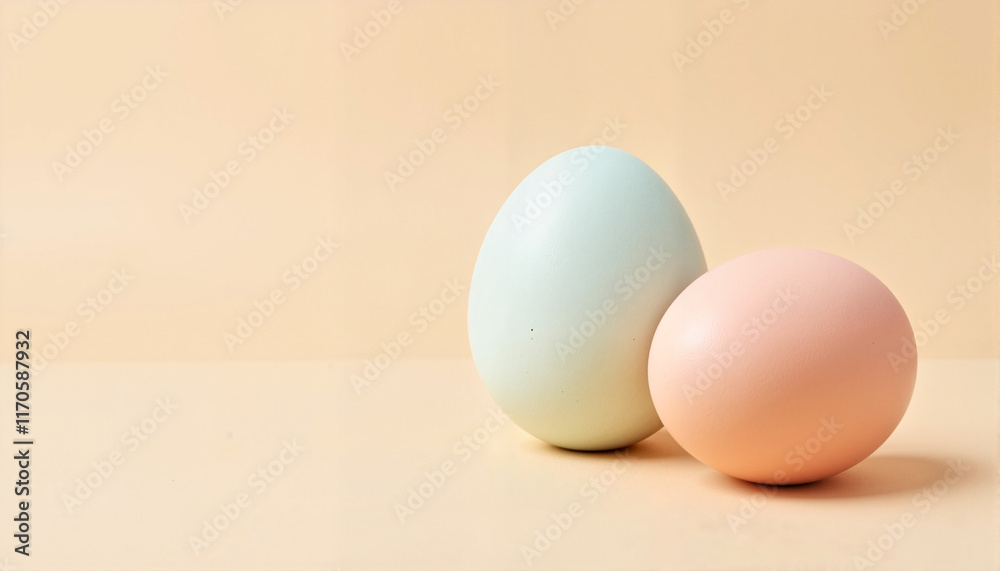 Colored eggs on pastel background Colored eggs on pastel background