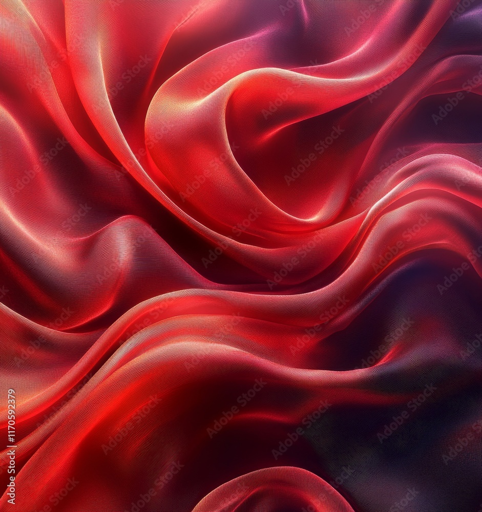 Flying Red Silk Fabric Abstract Digital Background, Generative AI Flying Red Silk Fabric Abstract Digital Background, Generative AI