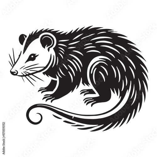 Wallpaper Mural Minimalistic opossum silhouette for versatile creative purposes - Opossum illustration - minimallest opossum vector
 Torontodigital.ca