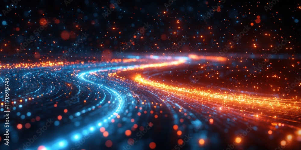 Futuristic Digital Background with Vibrant Light Trails and Abstract Technology Futuristic Digital Background with Vibrant Light Trails and Abstract Technology