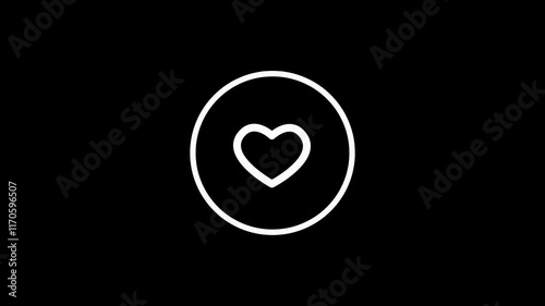 Animated Heart Icon on Black Background