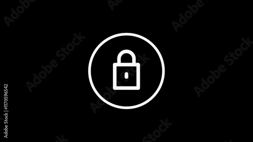 Animated Lock Icon on Black Background