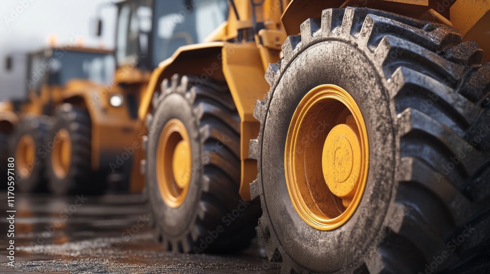 Heavy Equipment in Urban Setting with Detailed Focus Heavy Equipment in Urban Setting with Detailed Focus