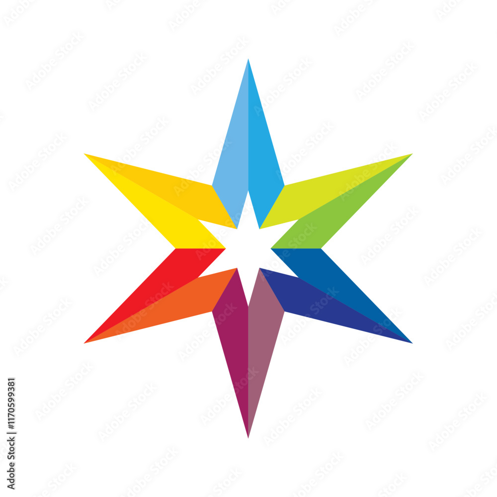 Fototapeta premium Star | Star color wheel | color wheel | Vibrant Color icons
