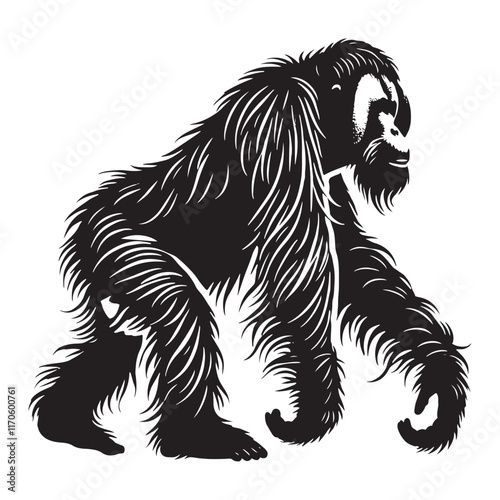 Orangutan silhouette for innovative artistic purposes - Orangutan black vector
 photo