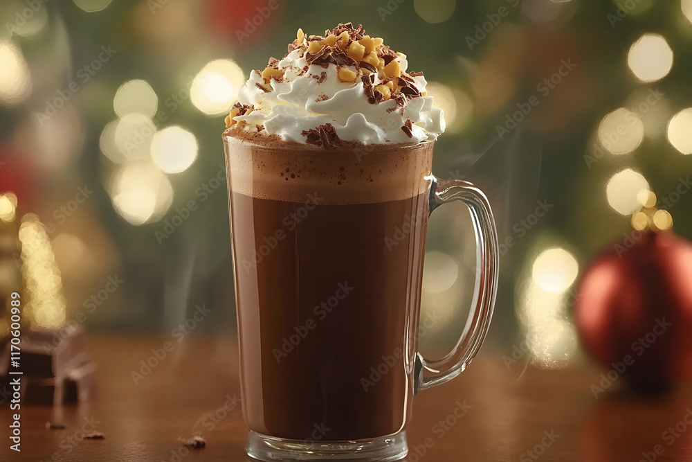 Indulge in a rich, creamy hot chocolate topped with whipped cream and chocolate shavings, perfect for a cozy winter evening. Indulge in a rich, creamy hot chocolate topped with whipped cream and chocolate shavings, perfect for a cozy winter evening.