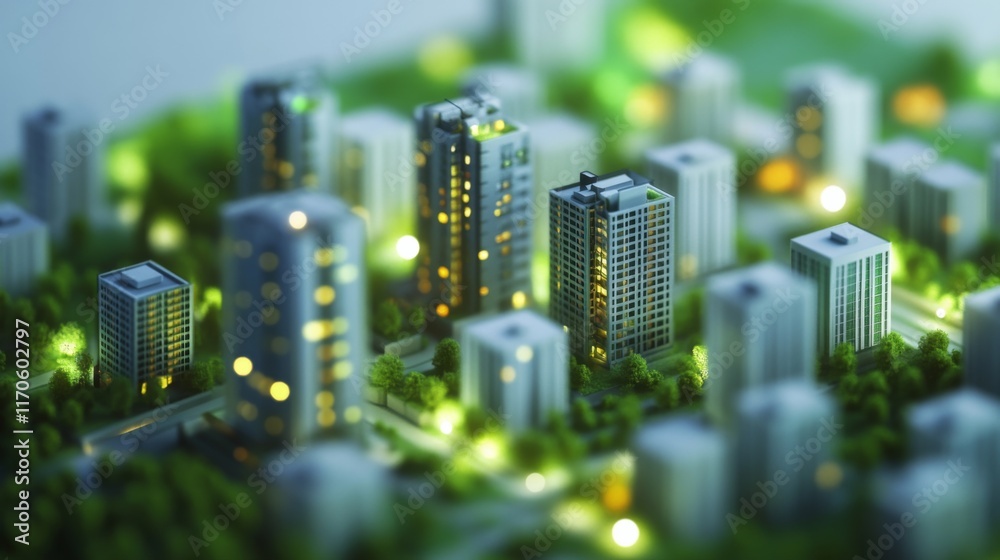 Fototapeta Urban Building Project with High Contrast Focus