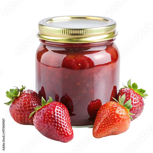 strawberry jam in a jar