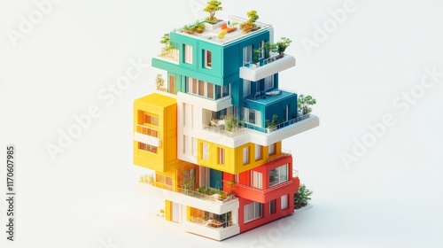 Vibrant Architectural Design with Detailed Colors