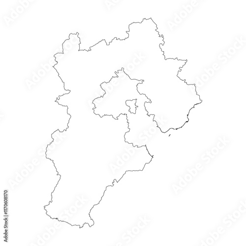 Hebei province blank outline map