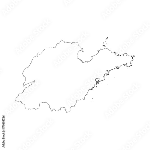 Shandong province blank outline map
