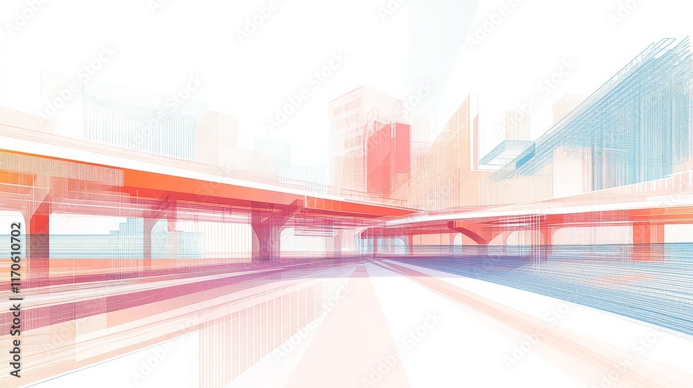 Fototapeta premium Vibrant Dynamic Angles on White Background