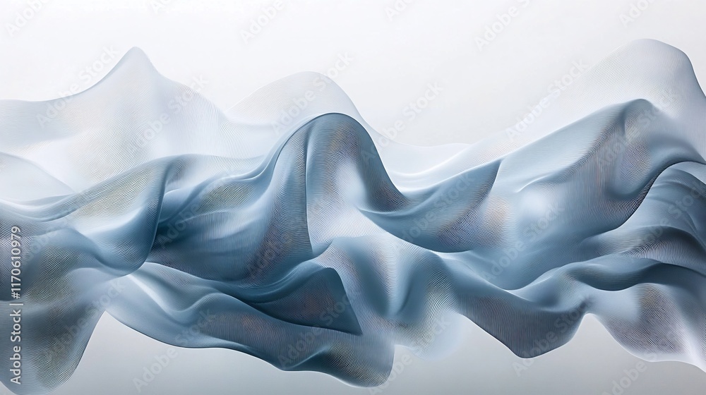 Obraz premium Abstract Blue Silk Waves: A Serene Study in Texture and Light