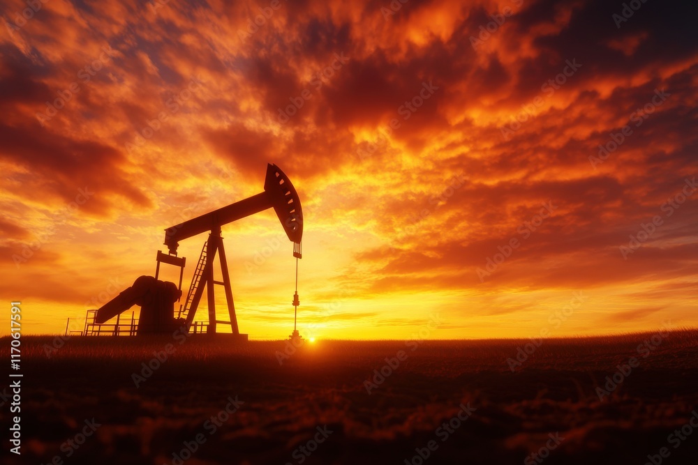 Oil Extraction Process at Sunset Oil Field Photography Outdoor Wide Angle Industry Insights Oil Extraction Process at Sunset Oil Field Photography Outdoor Wide Angle Industry Insights