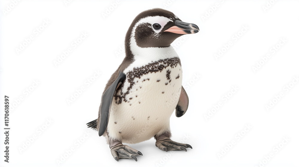 Obraz premium Humboldt penguin isolated on white background.Penguin Awareness Day.