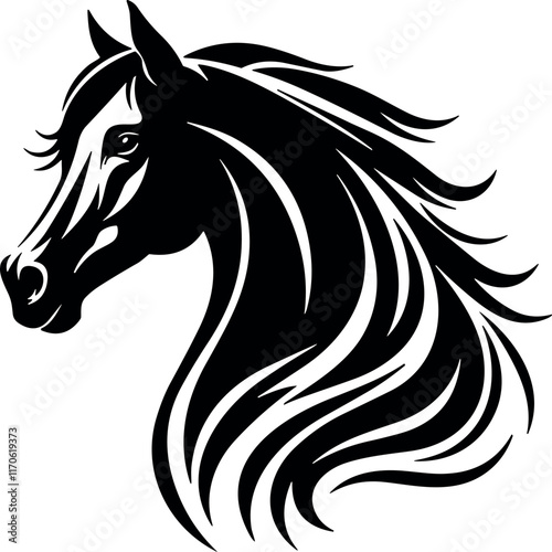 Arabian Horse vector black silhouette cricut design for T-shirt