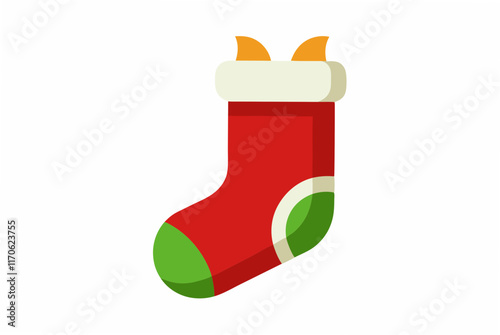 christmas sock isolated on white