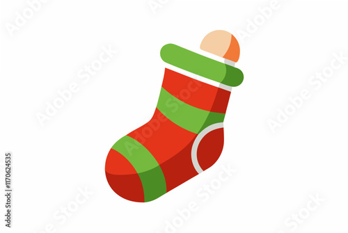 christmas sock isolated on white